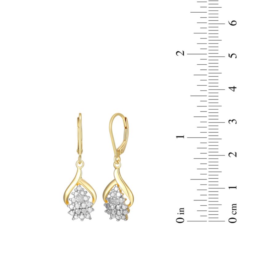 Diamond Accent Open Waterfall Earrings, Pendant and Ring Set in  Gold Plated Sterling Silver