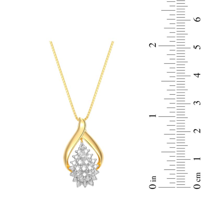 Diamond Accent Open Waterfall Earrings, Pendant and Ring Set in  Gold Plated Sterling Silver