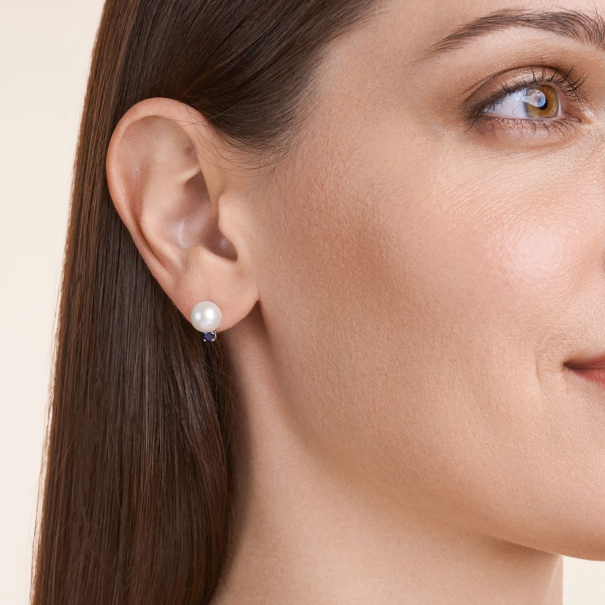 Rhodium Over Sterling Silver Pearl with Created Sapphire, Emerald or Ruby Accent Pendant Necklace and Earring Set