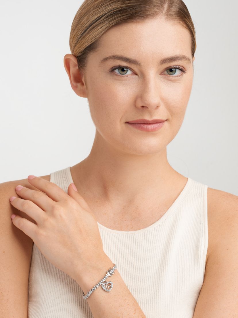 Diamond Accent Mom Bracelet in Silver, 18K Yellow Gold or 18K Rose Gold Over Bronze