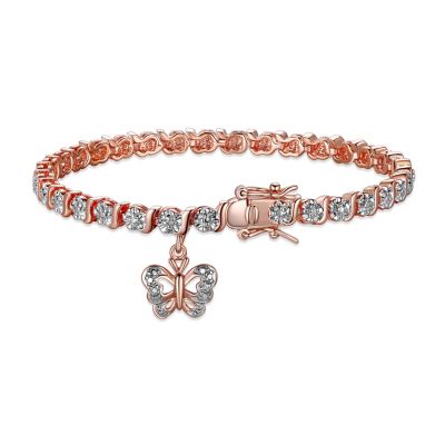 Aurealis Diamond Accent Butterfly Bracelet in Silver, 18K Yellow Gold or 18K Rose Gold Over Bronze, Silver