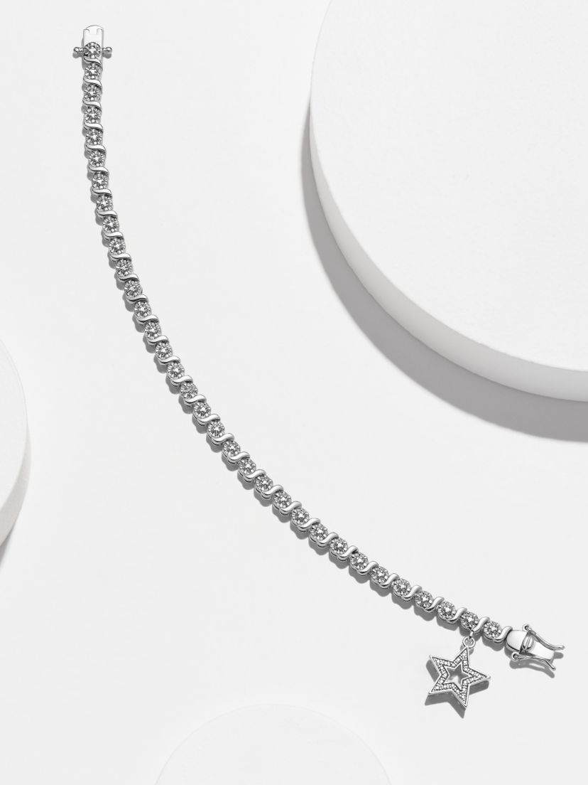 Diamond Accent Star Bracelet in Silver, 18K Yellow Gold or 18K Rose Gold Over Bronze