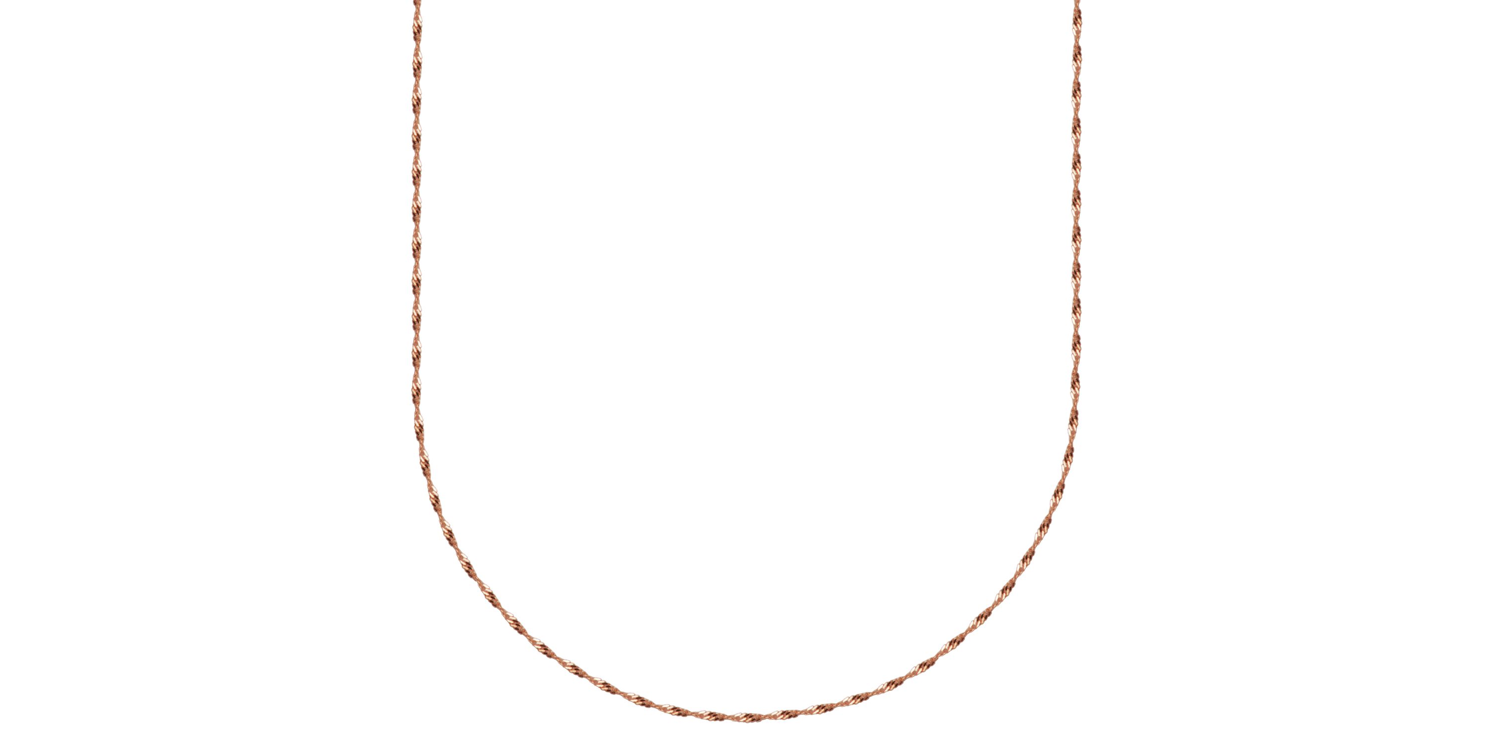 10k Rose Gold Elegant Singapore Chain Necklace, 16" or 18"