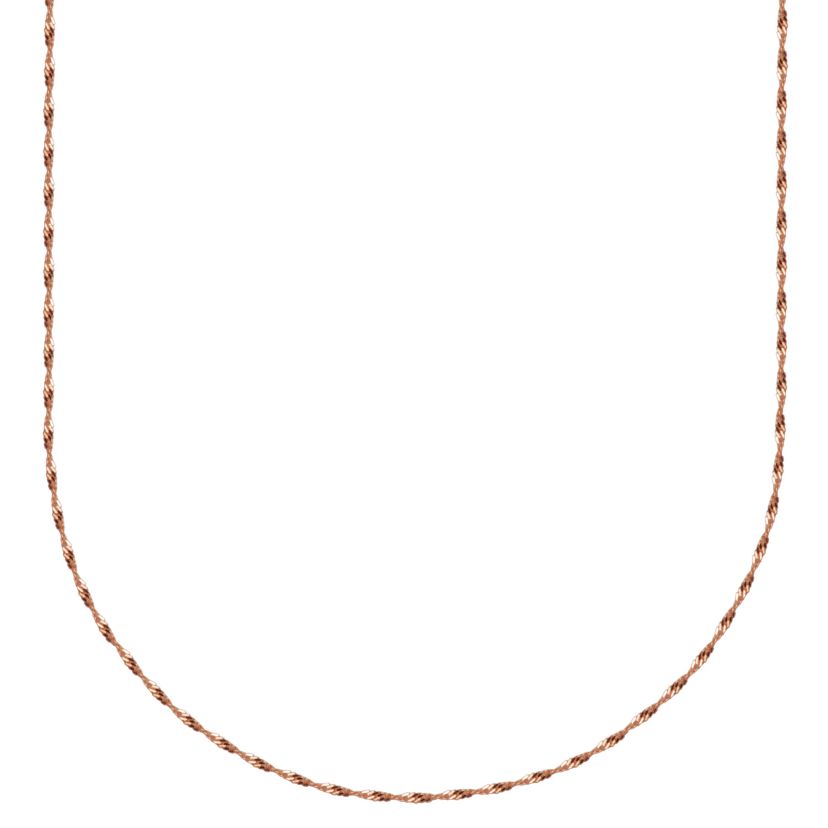 10k Rose Gold Elegant Singapore Chain Necklace, 16" or 18"
