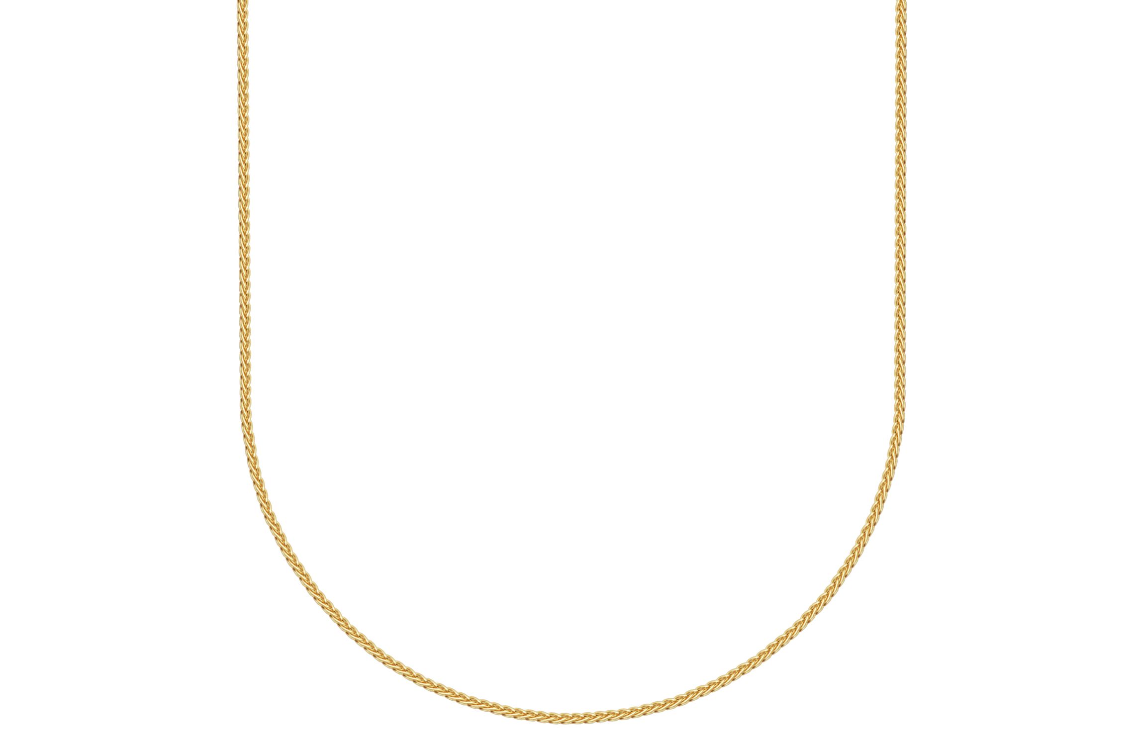 10k Yellow Gold Round Wheat Chain Necklace, Available in 16" or 18"