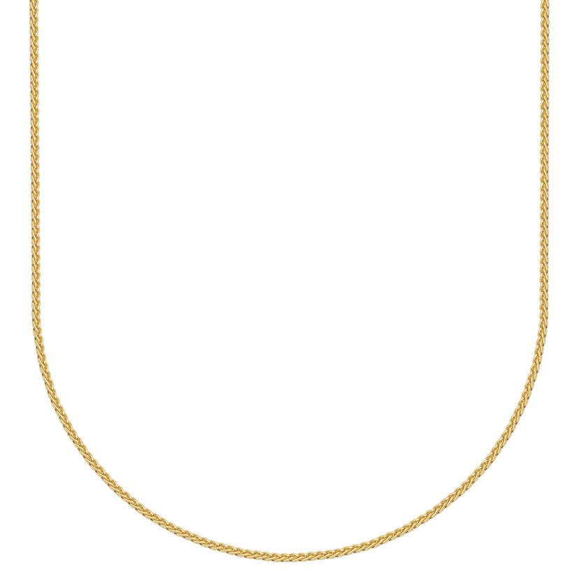 10k Yellow Gold Round Wheat Chain Necklace, Available in 16" or 18"