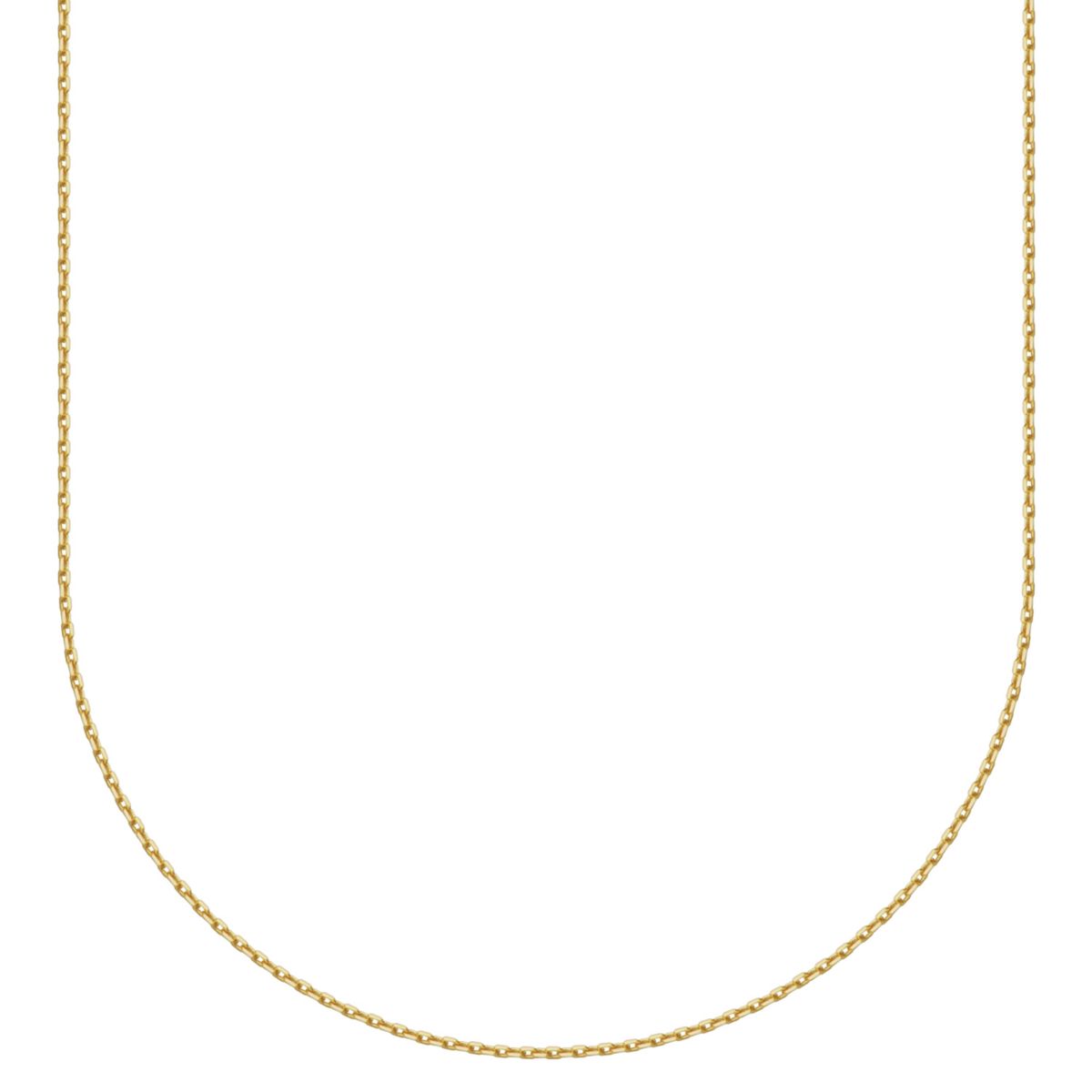 10k Yellow Gold Diamond Cut Elegant Rolo Chain Necklace, Available in 16" or 18"