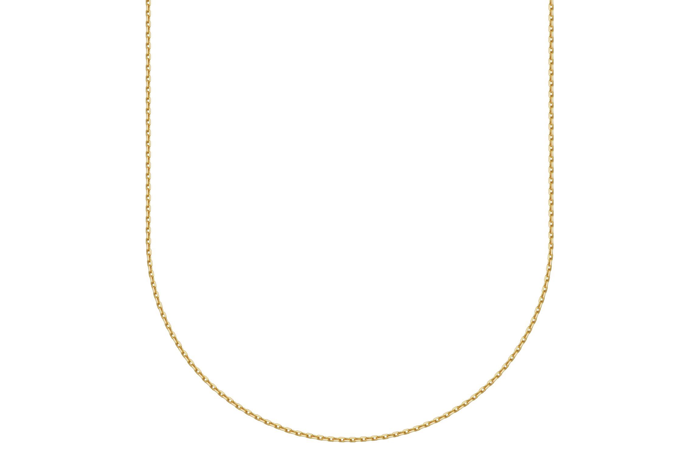 10k Yellow Gold Diamond Cut Elegant Rolo Chain Necklace, Available in 16" or 18"