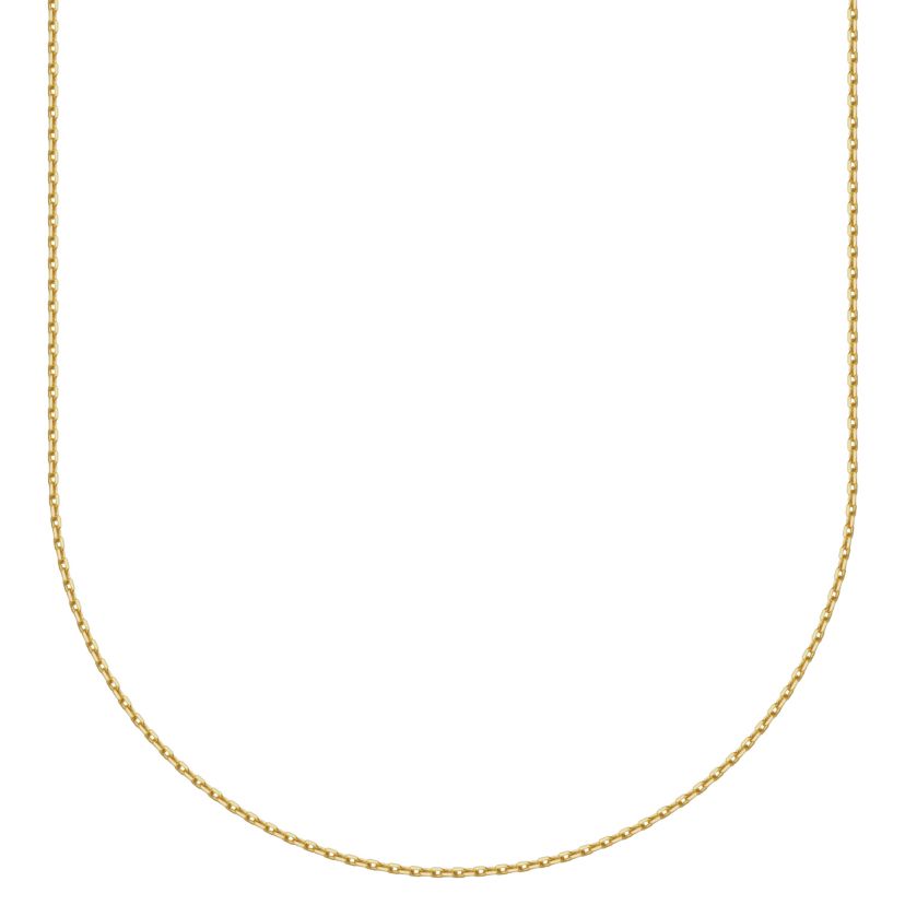 10k Yellow Gold Diamond Cut Elegant Rolo Chain Necklace, Available in 16" or 18"