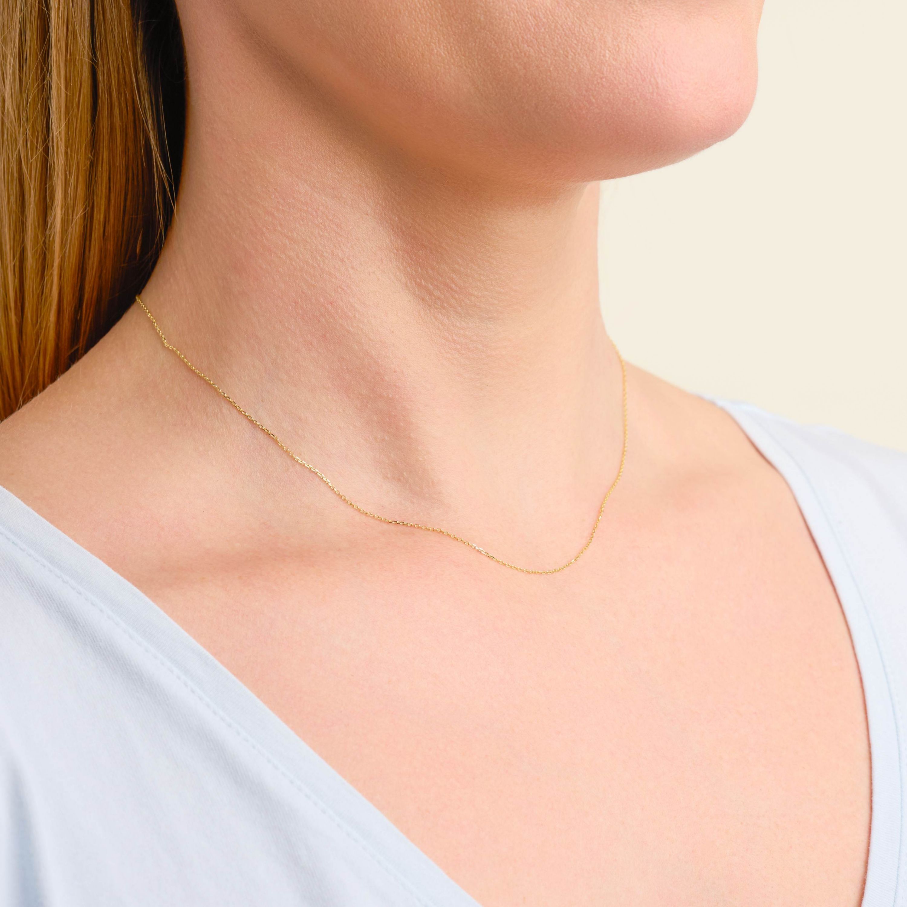 10k Yellow Gold Diamond Cut Elegant Rolo Chain Necklace, Available in 16" or 18"