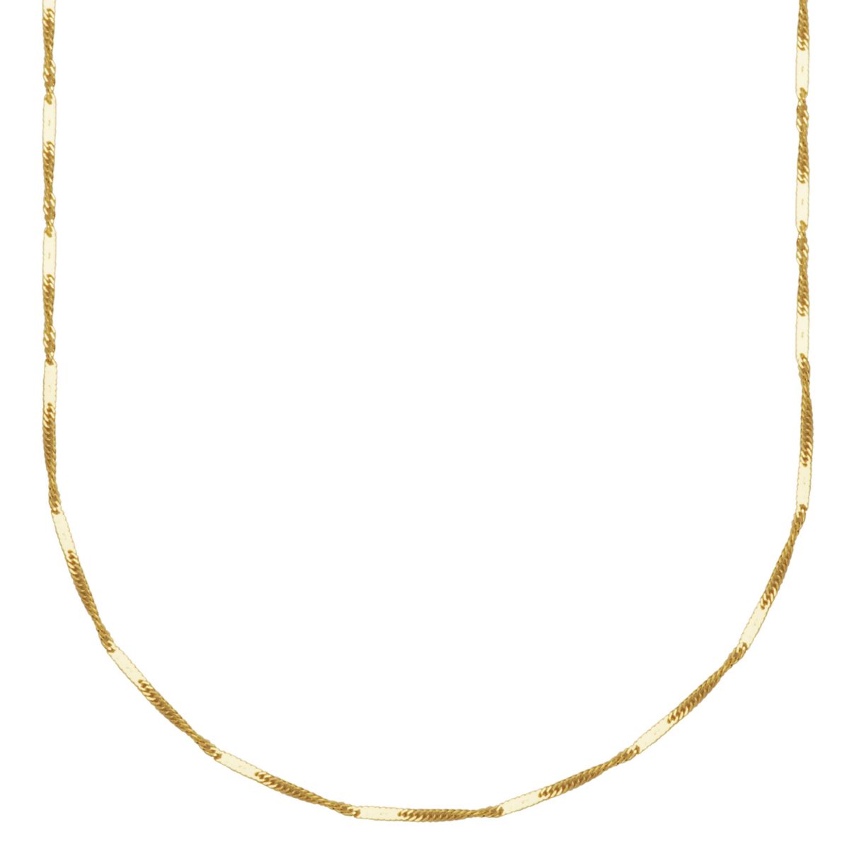 10k Yellow Gold Elegant Singapore Mirror Chain Necklace, Available in 16", 18" or 20"