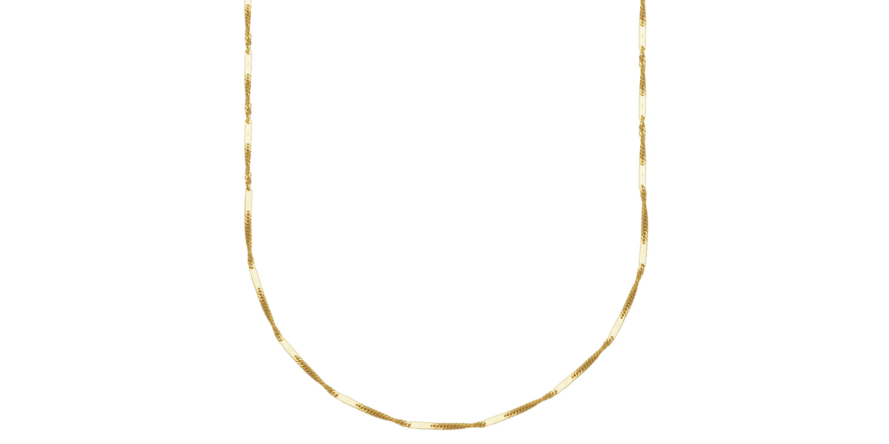 10k Yellow Gold Elegant Singapore Mirror Chain Necklace, Available in 16", 18" or 20"