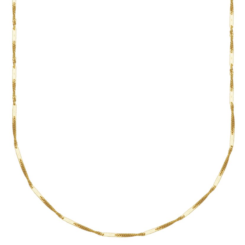 10k Yellow Gold Elegant Singapore Mirror Chain Necklace, Available in 16", 18" or 20"