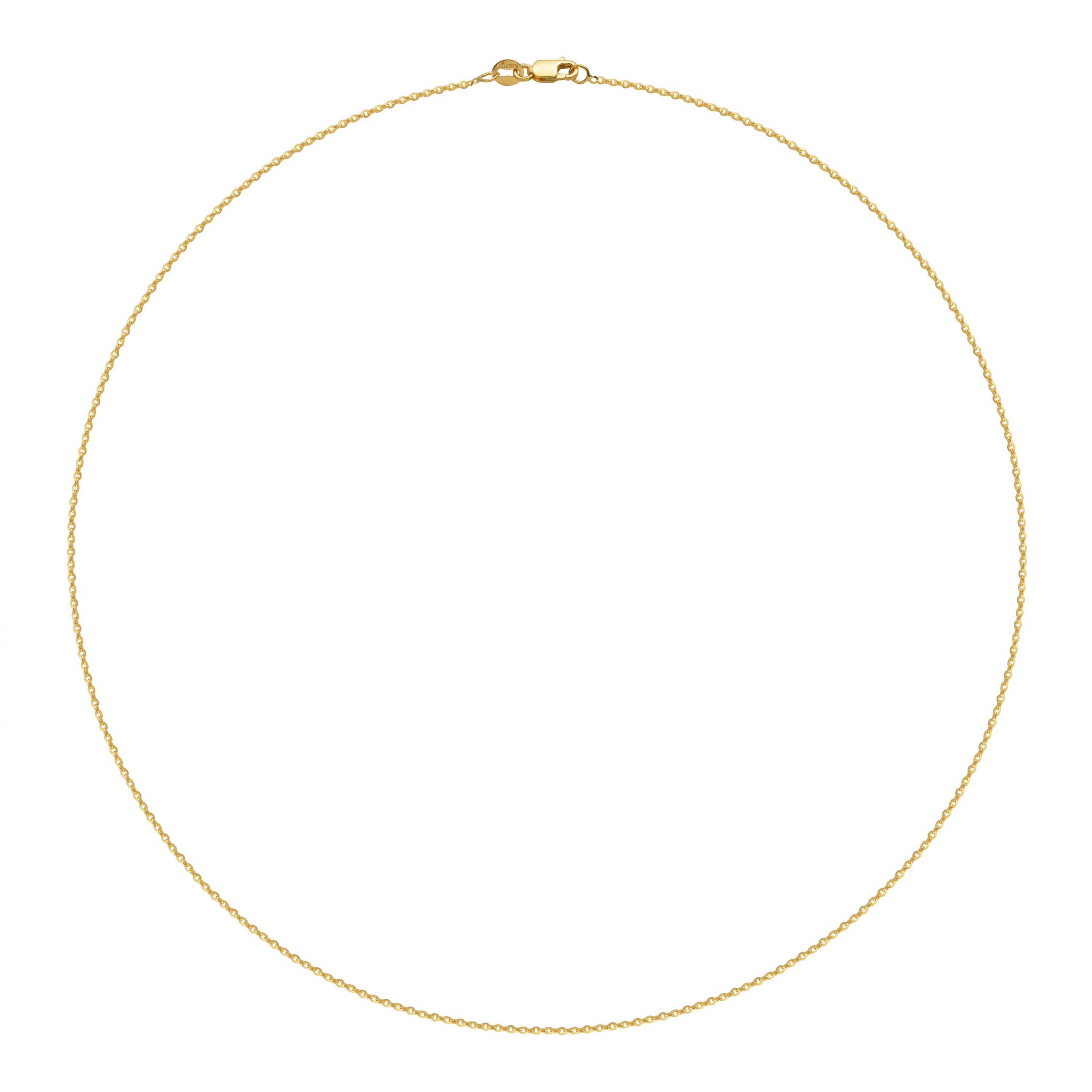 10k Yellow Gold Diamond Cut Rolo Chain Necklace, Available in 16" or 18"