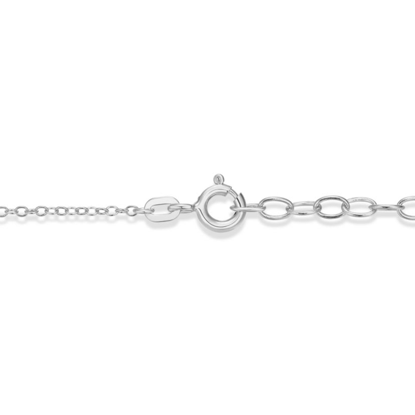 Lab Created Rhodium Plated Sterling Silver Gemstone and 1/4 CTTW Lab Grown Diamond Pendant Necklace