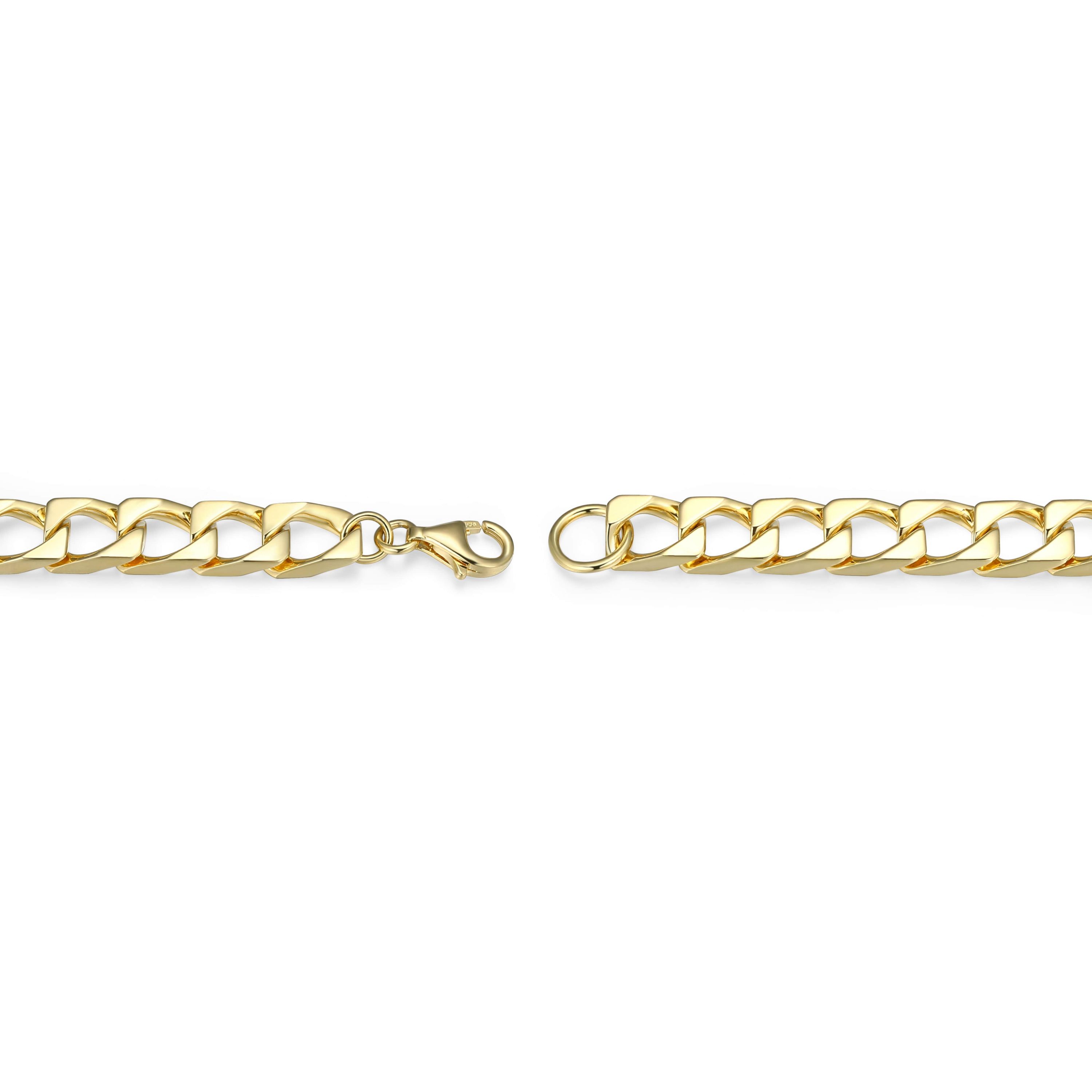 18K Yellow Gold or Rhodium Plated Sterling Silver Mens Cubic Zirconia Bracelet