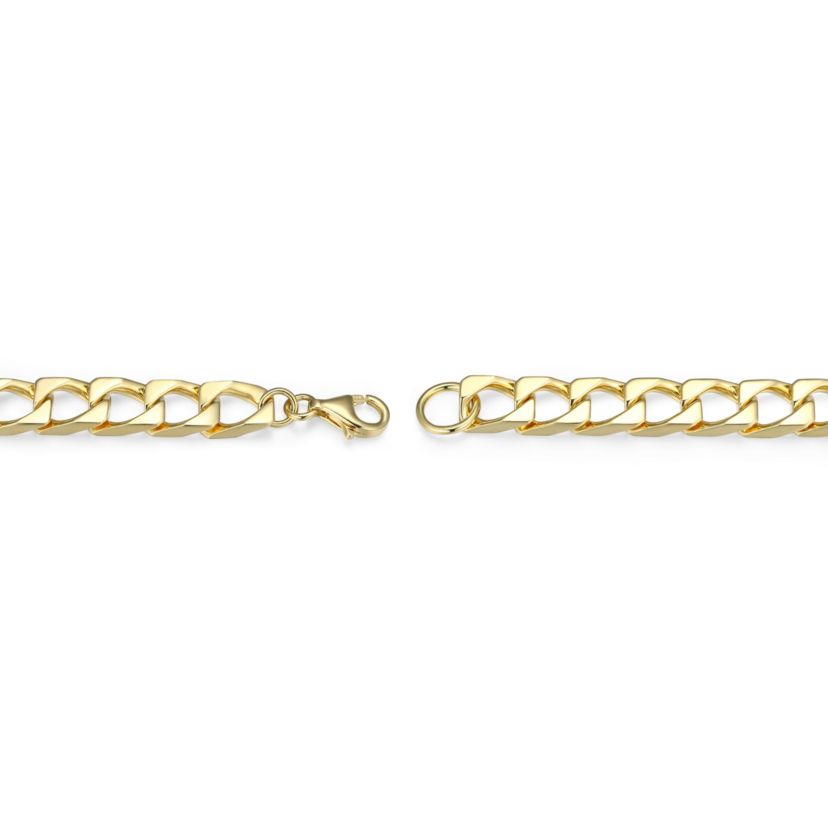 18K Yellow Gold or Rhodium Plated Sterling Silver Mens Cubic Zirconia Bracelet