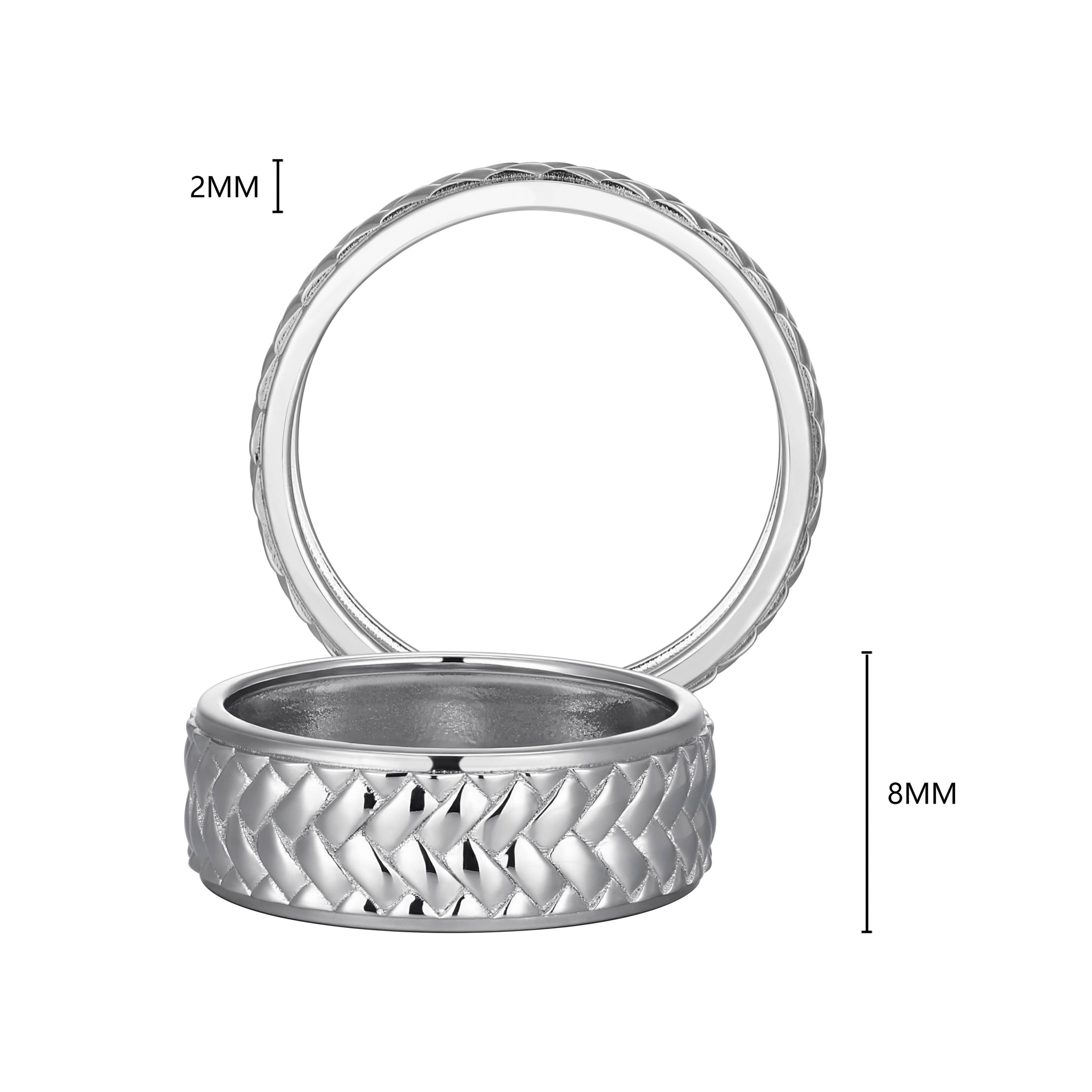Rhodium Plated Sterling Silver Mens Ring