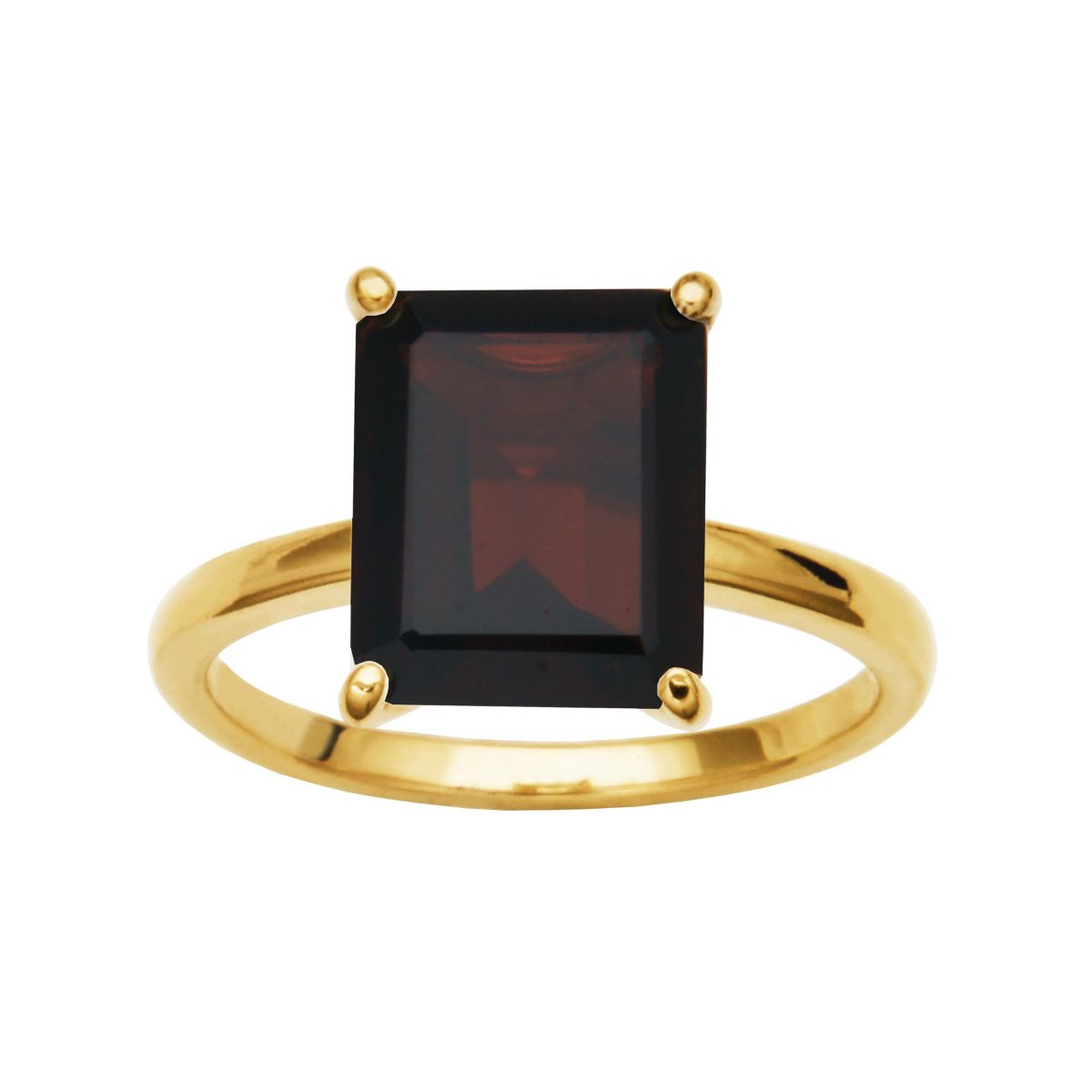 18K Yellow Gold Plated Sterling Silver Womens Genuine Gemstone Ring