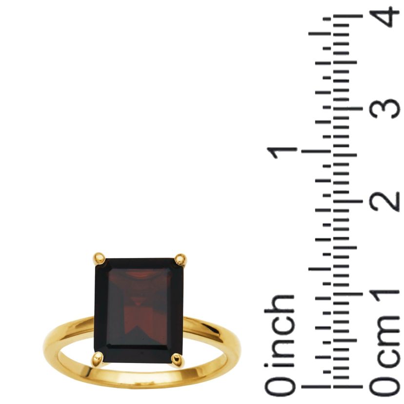 18K Yellow Gold Plated Sterling Silver Womens Genuine Gemstone Ring