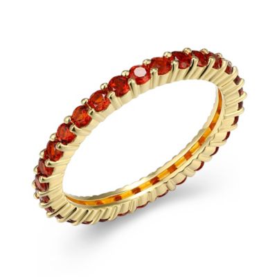 Aurealis 18K Yellow Gold Plated Sterling Silver Women's Genuine Gemstone Eternity Ring, 10