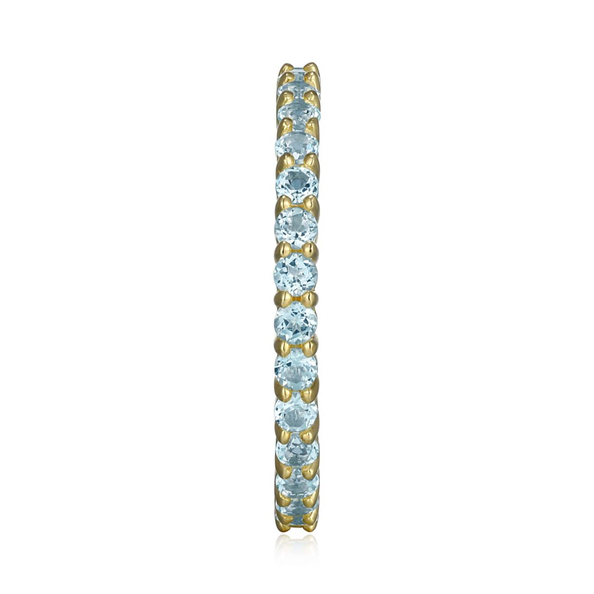 18K Yellow Gold Plated Sterling Silver Womens Genuine Gemstone Eternity Ring