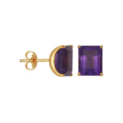 Aurealis 18K Yellow Gold Plated Sterling Silver Women's Genuine Gemstone Stud Earrings