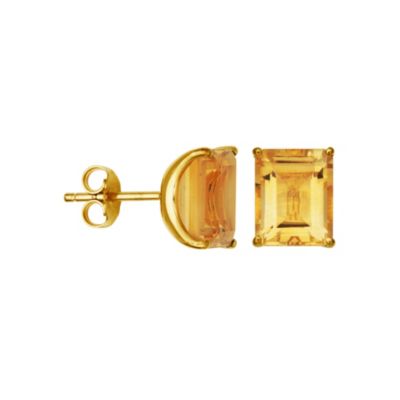 Aurealis 18K Yellow Gold Plated Sterling Silver Women's Genuine Gemstone Stud Earrings