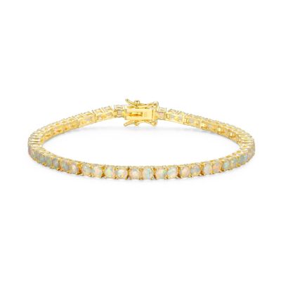 Aurealis 18K Yellow Gold Plated Sterling Silver Women's Birthstone Tennis Bracelet, 7.25 in
