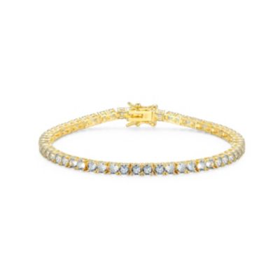 Aurealis 18K Yellow Gold Plated Sterling Silver Women's Birthstone Tennis Bracelet, 7.25 in