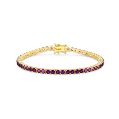 Aurealis 18K Yellow Gold Plated Sterling Silver Women's Birthstone Tennis Bracelet, 7.25 in