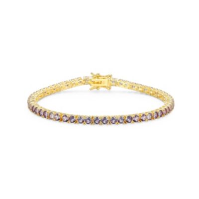 Aurealis 18K Yellow Gold Plated Sterling Silver Women's Birthstone Tennis Bracelet, 7.25 in