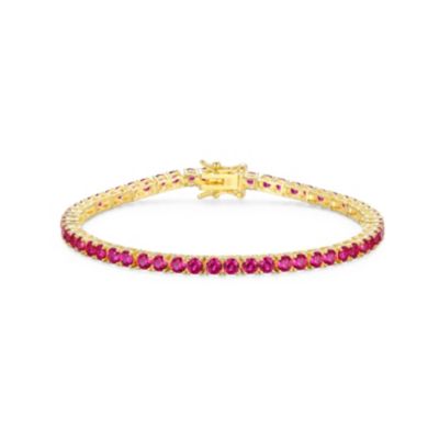 Aurealis 18K Yellow Gold Plated Sterling Silver Women's Birthstone Tennis Bracelet, 7.25 in