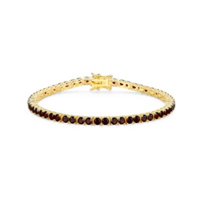 Aurealis 18K Yellow Gold Plated Sterling Silver Women's Birthstone Tennis Bracelet, 7.25 in