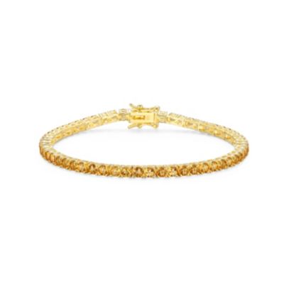 Aurealis 18K Yellow Gold Plated Sterling Silver Women's Birthstone Tennis Bracelet, 7.25 in