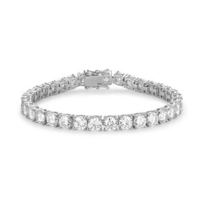 Aurealis 18K Yellow Gold or Rhodium Plated Sterling Silver Women's 14.85 CTTW Moissanite Tennis Bracelet, 7 in