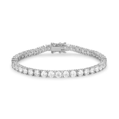 Aurealis 18K Yellow Gold or Rhodium Plated Sterling Silver Women's 11.07 CTTW Moissanite Tennis Bracelet, 7 in
