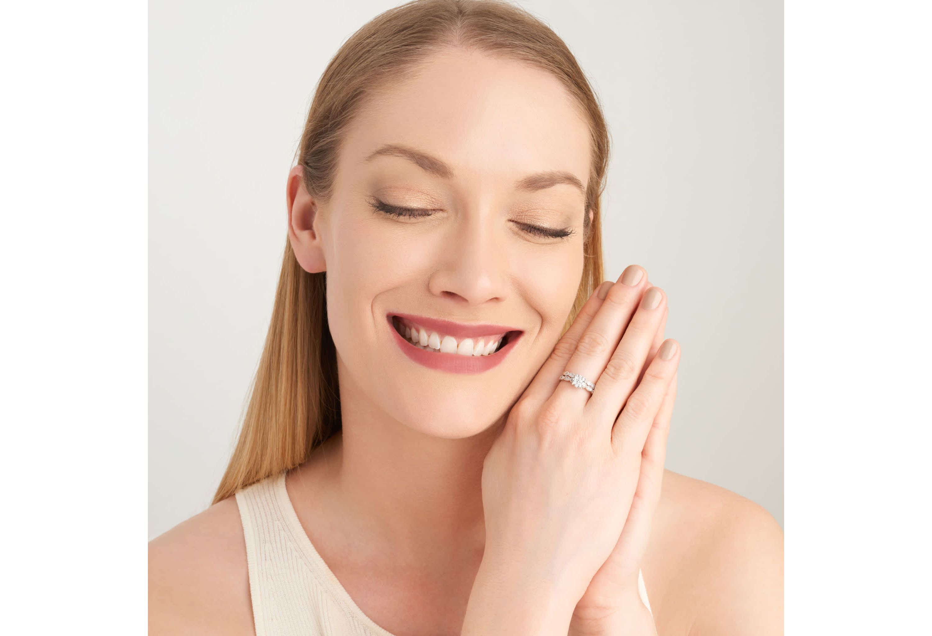 1/2 CT TW Lab Grown Diamond Ring Set in Rhodium Plated Sterling Silver