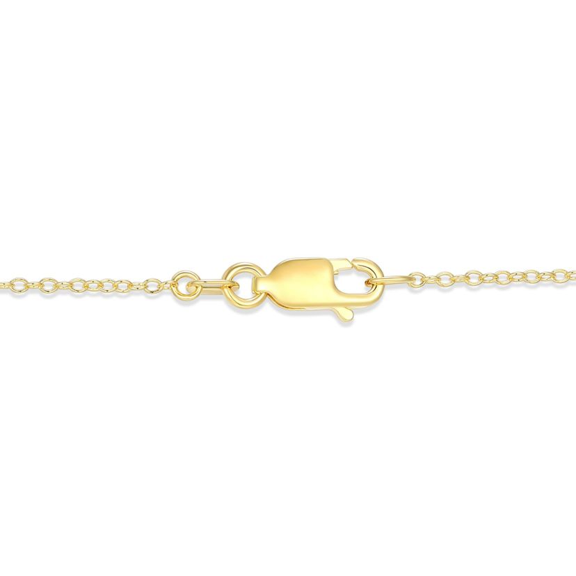 18k Gold Plated Silver 1/10 CTTW Lab Grown Diamond & Birthstone Gemstone Pear Pendant Necklace