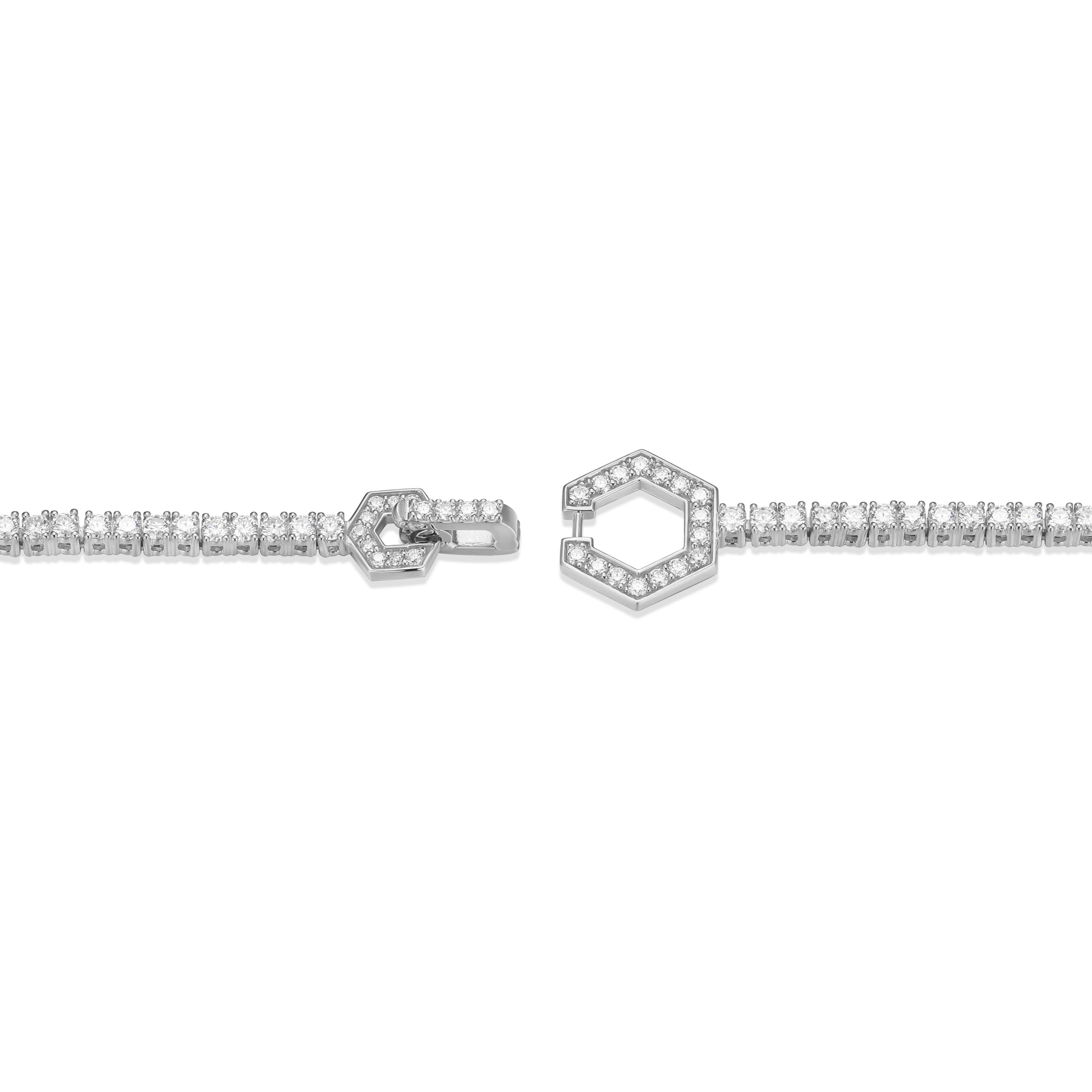 18K Yellow Gold or Rhodium Plated Sterling Silver Moissanite Tennis Bracelet
