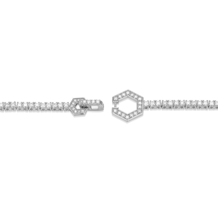 18K Yellow Gold or Rhodium Plated Sterling Silver Moissanite Tennis Bracelet