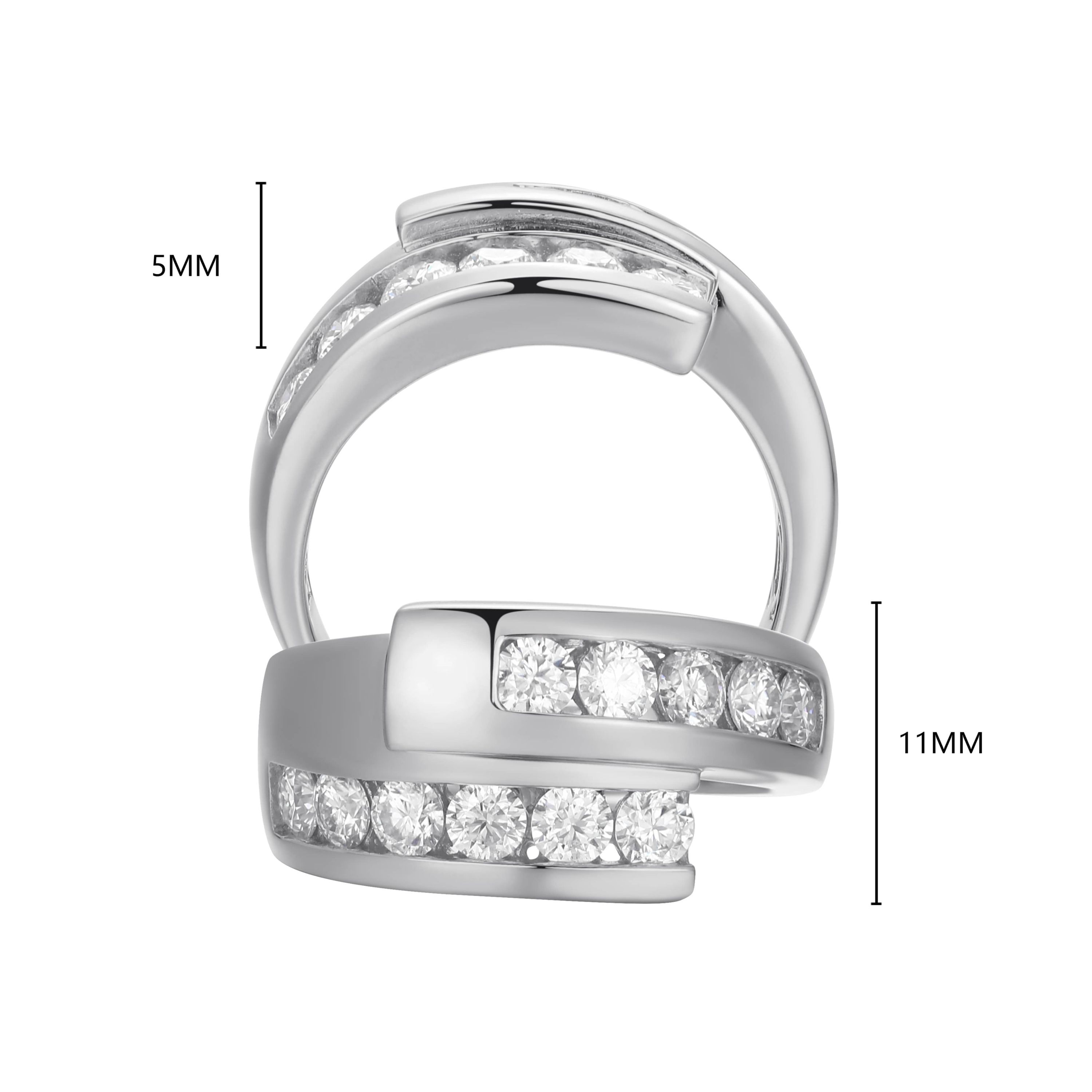 18K Yellow Gold or Rhodium Plated Sterling Silver Moissanite Bypass Ring