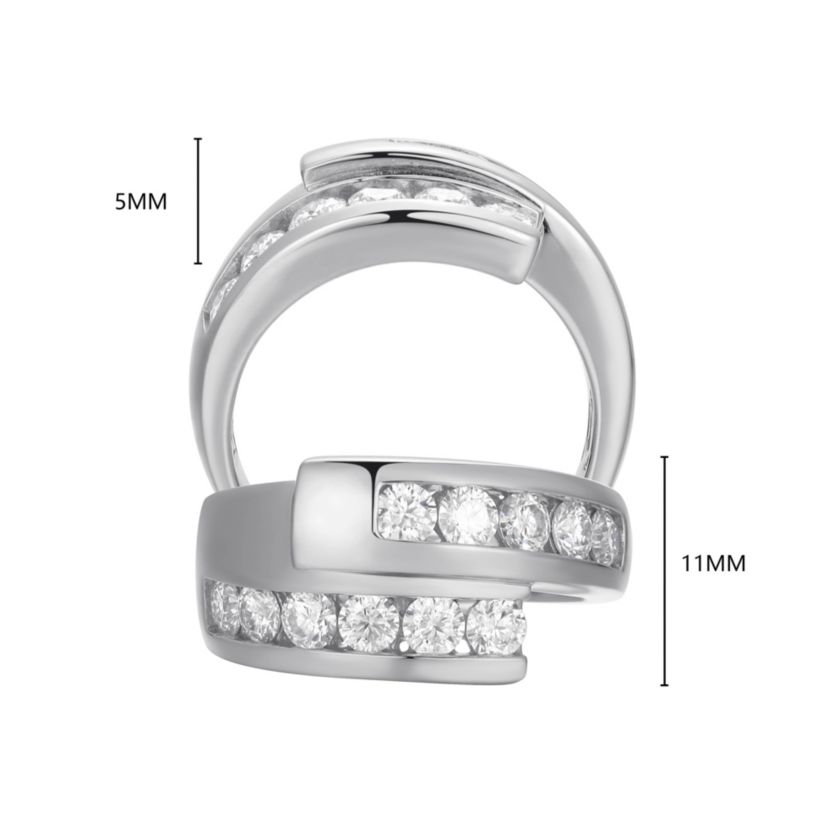 18K Yellow Gold or Rhodium Plated Sterling Silver Moissanite Bypass Ring