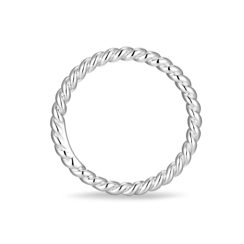 Lab Created 18K Yellow Gold and Rhodium Plated Sterling Silver Womens Created Moissanite Stackable Rings