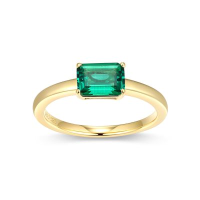 Aurealis Lab Created 18K Yellow Gold Plated Sterling Silver Women's Created Gemstone Stackable Ring