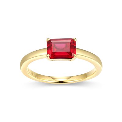 Aurealis Lab Created 18K Yellow Gold Plated Sterling Silver Women's Created Gemstone Stackable Ring, 7