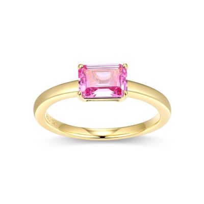 Aurealis Lab Created 18K Yellow Gold Plated Sterling Silver Women's Created Gemstone Stackable Ring