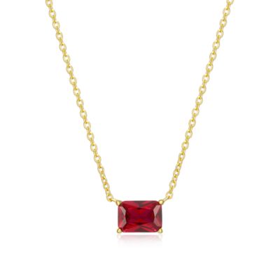 Aurealis Lab Created 18K Yellow Gold Plated Sterling Silver Women's Created Gemstone Pendant Necklace, 16 in
