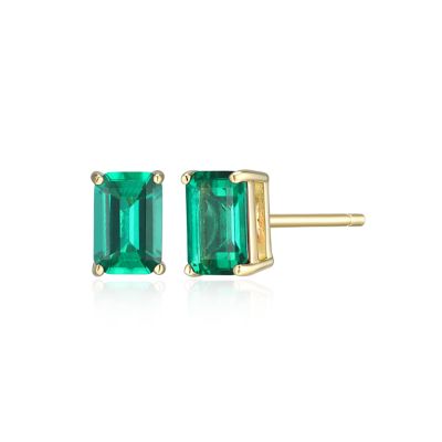 Aurealis Lab Created 18K Yellow Gold Plated Sterling Silver Women's Created Gemstone Stud Earrings