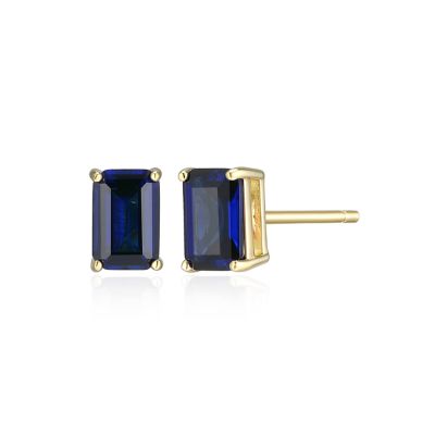 Aurealis Lab Created 18K Yellow Gold Plated Sterling Silver Women's Created Gemstone Stud Earrings
